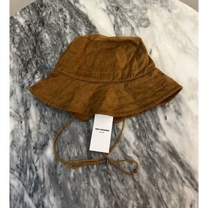 Teddy Von Ranson NWT Genuine Suede Leather Bucket Hat Chestnut Brown